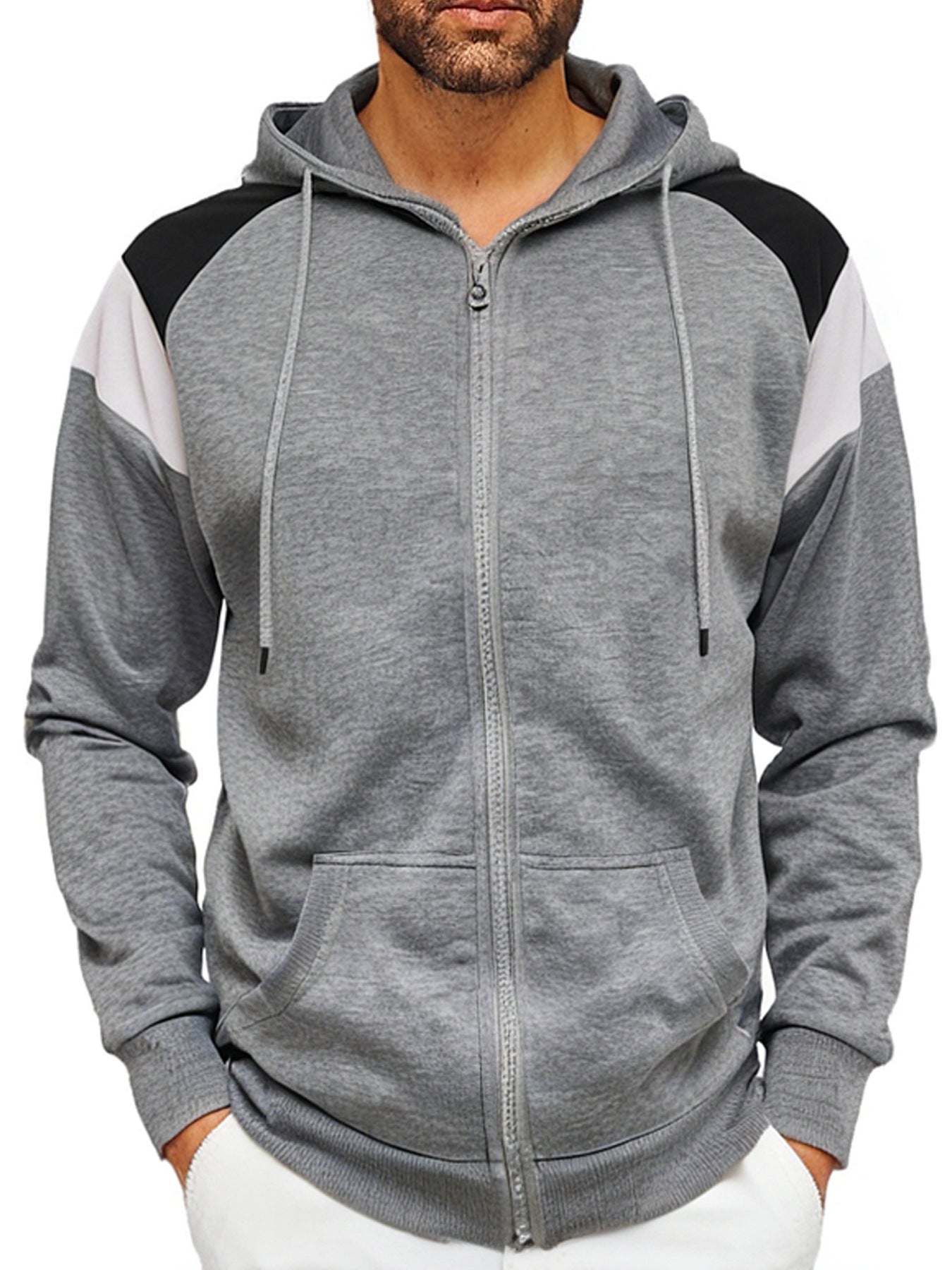 Hommes Couleur-Block Hoodie Casual Style sportif