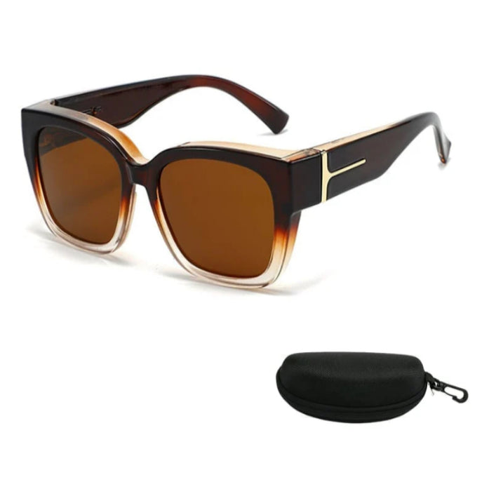 Lunettes Myopia surdimensionnées de style coréen avec une impression léopard pour un look premium