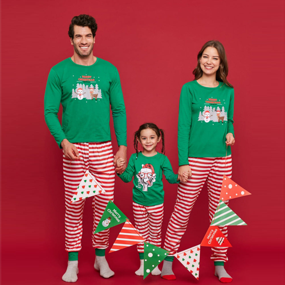 Autumn and Winter Christmas Parent-child Home Set Pajamas