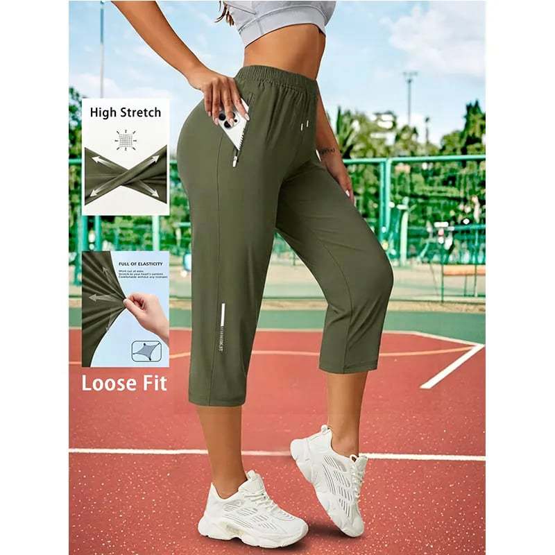 Pantalons de culture en glace à séchage rapide casual sportif pour femmes