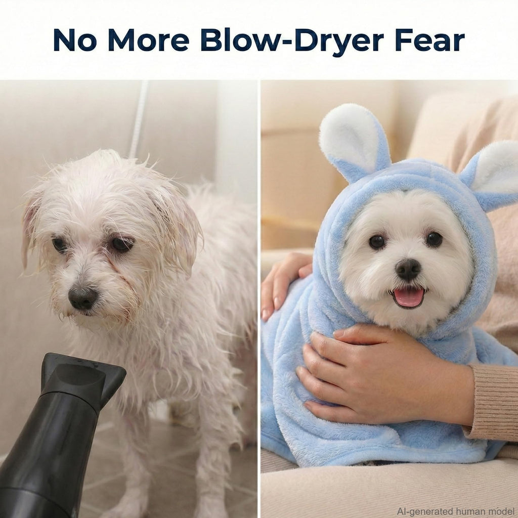 Peigne de bain pour chien Serviette Super Absorbent pour petits chiens Chats Séchage rapide Robe de chien avec capot