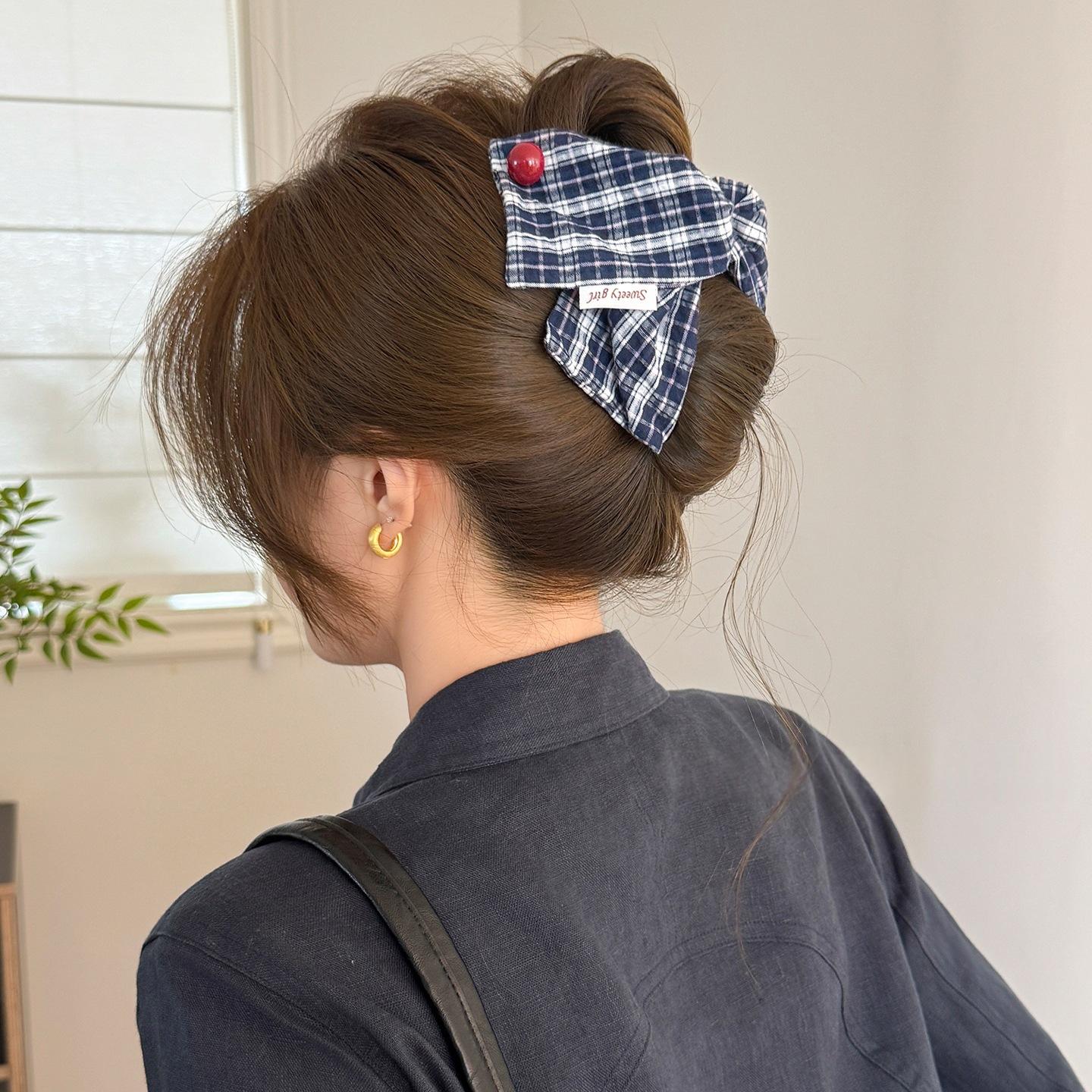 Placage de cheveux bleu Polka-Dot Triangle pour les femmes