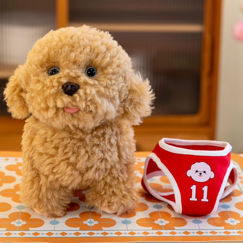 Jouet en peluche de chien en peluche portant un Jersey