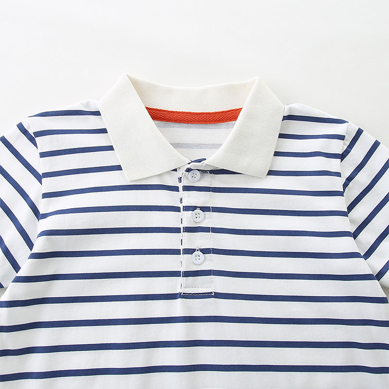 Polo rayé et ensemble à manches courtes pour garçons