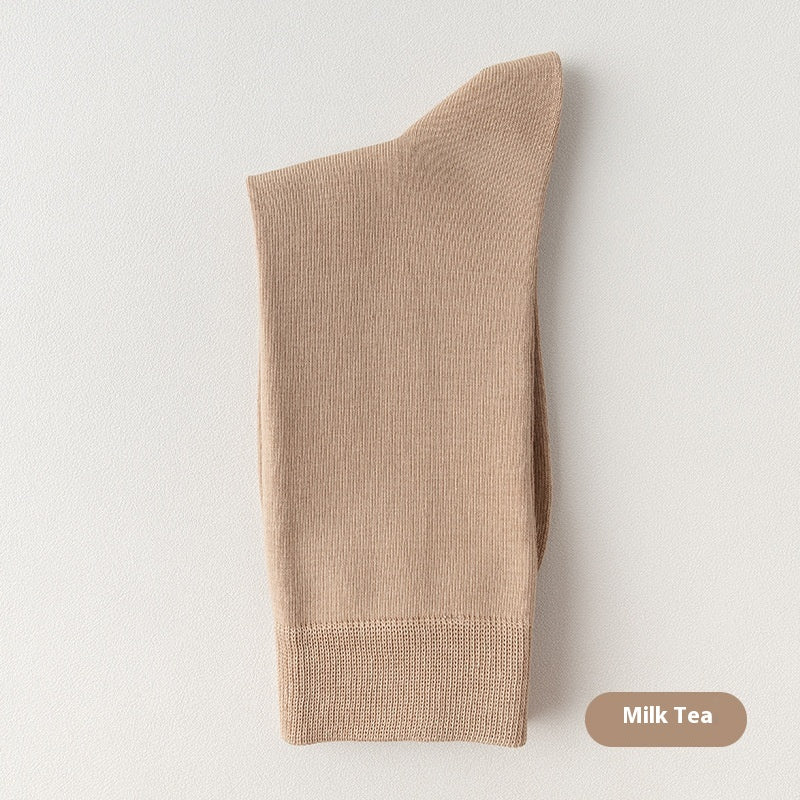 Mi-calf printemps et automne pur coton hommes d'affaires chaussettes