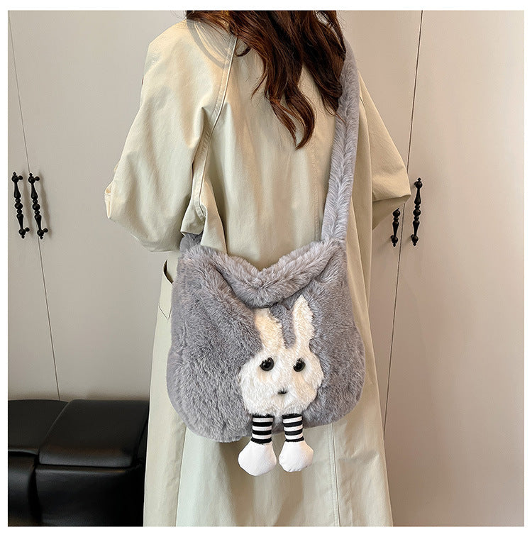 Mignon en peluche Cartoon Grande Capacité Sac à bandoulière