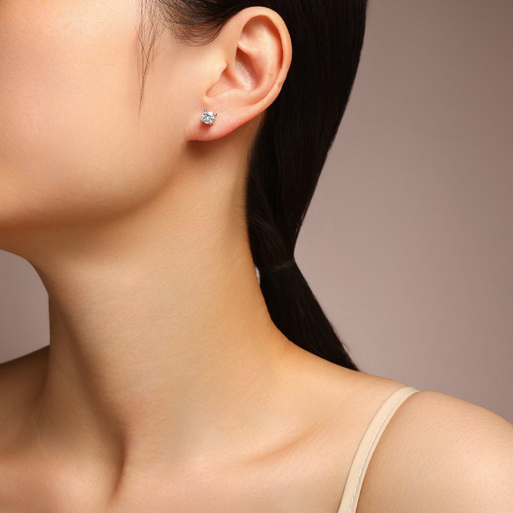 S925 Boucles d'oreilles en argent moussanite Sterling