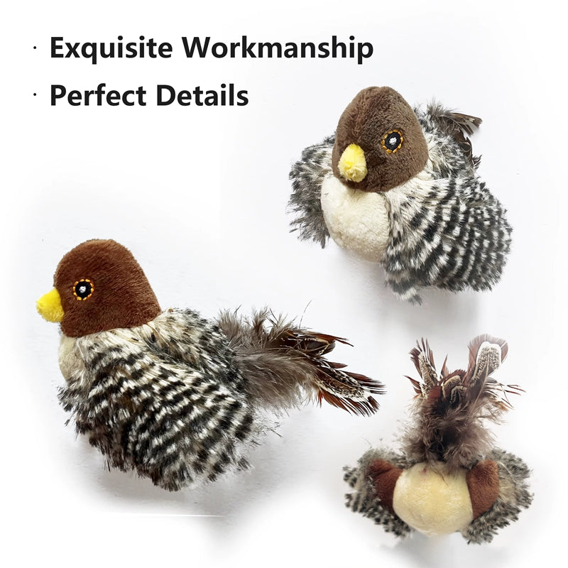 Jouets interactifs pour chats Simulation électrique en peluche d'oiseaux Chats animaux Jouets de location avec Fe