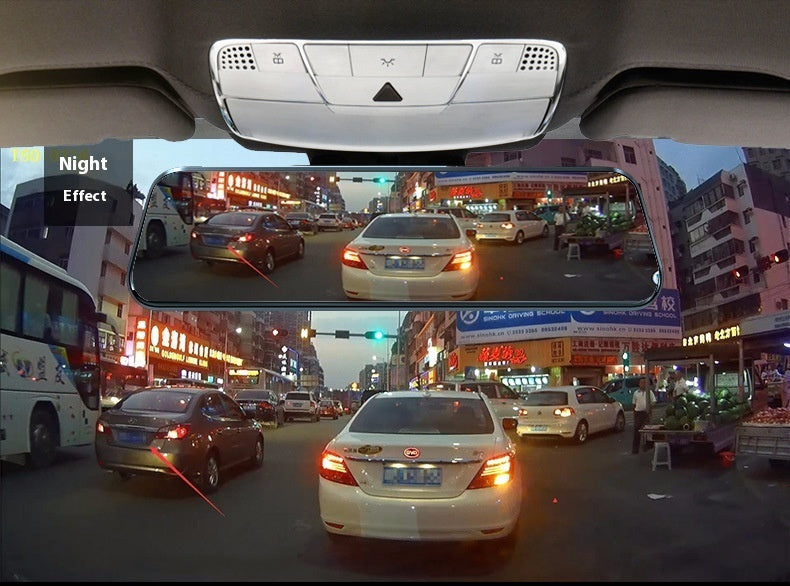 Streaming Médias Vue arrière Miroir Tachygraphe 10 pouces Plein écran Touch HD nuit vision avant