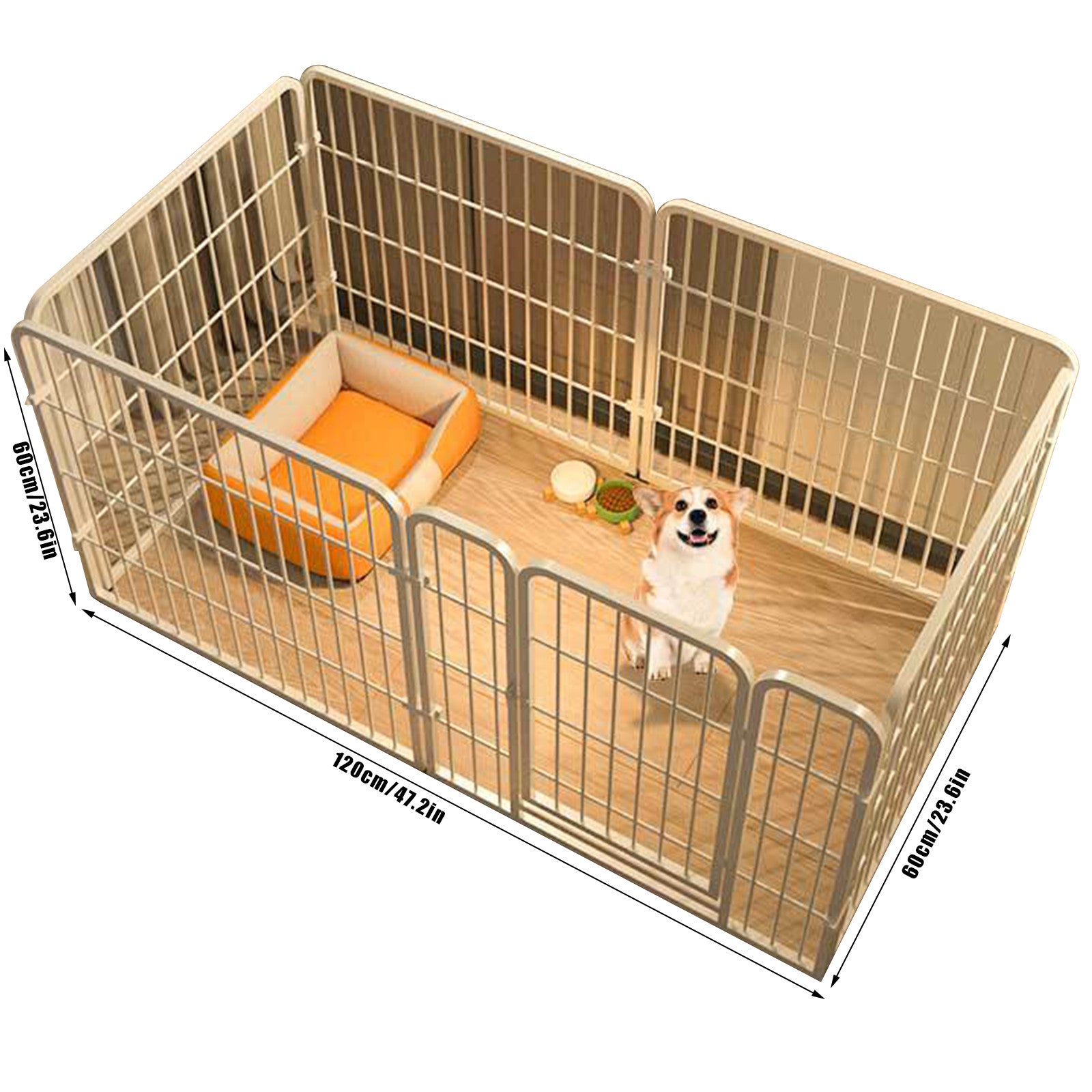 6Panel chien chien chiot Playpen métal intérieur extérieur chien Fence pour petit chien moyen