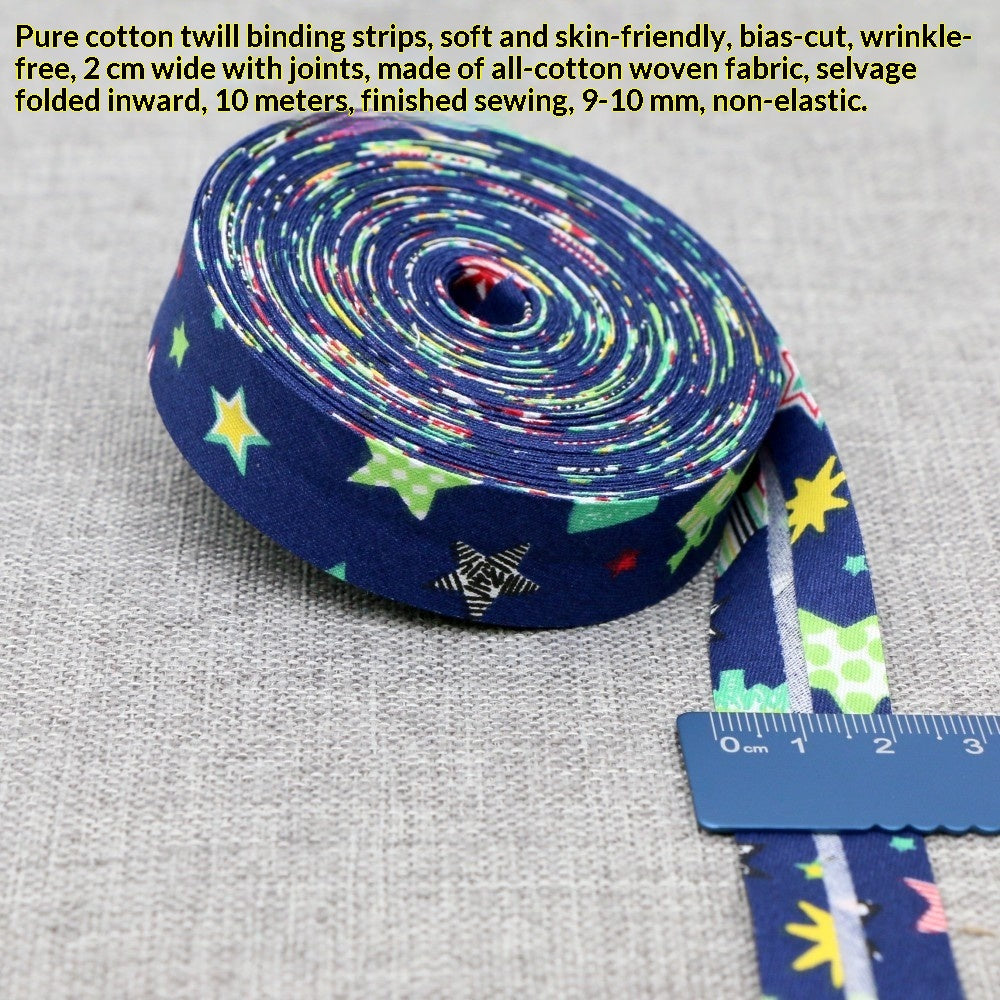 Bande de reliure de 2 cm de large avec imprimé pastoral Star et Floral