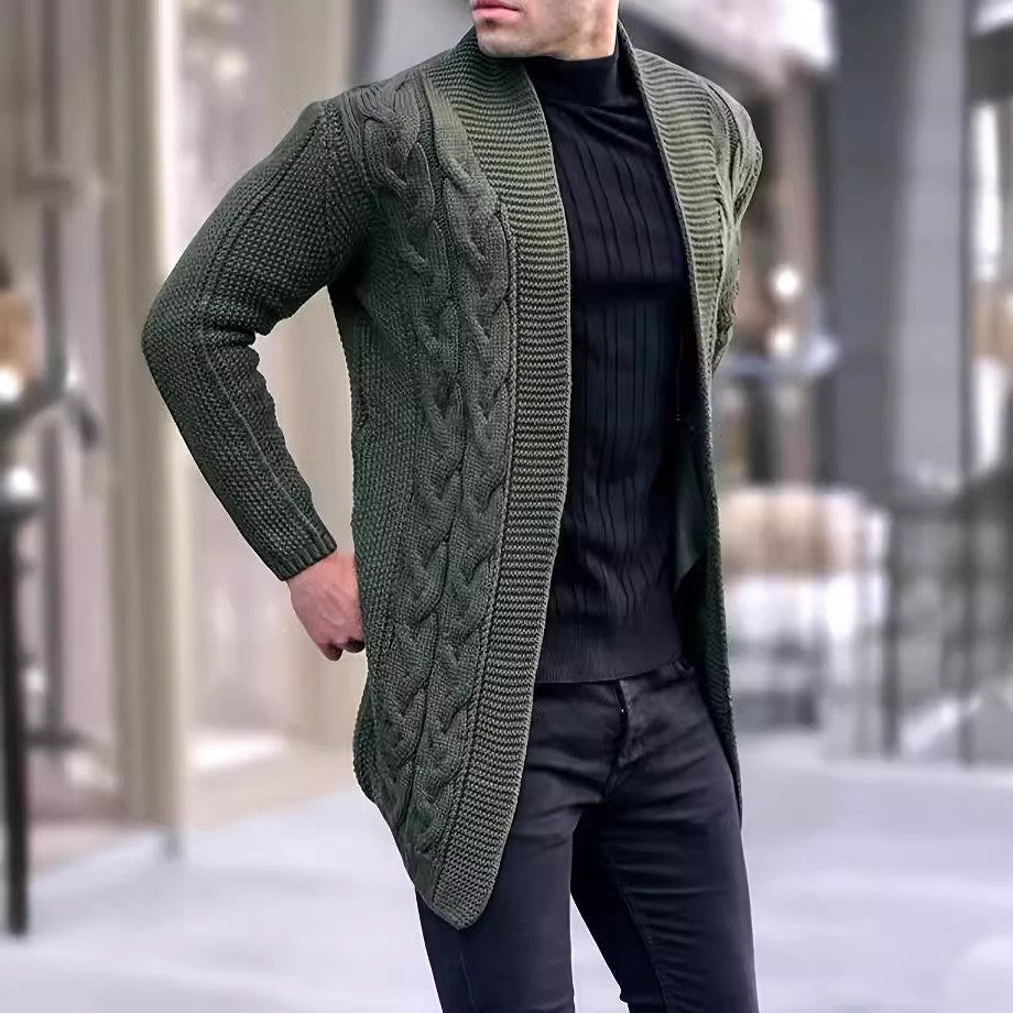 Chandail de cardigan casual homme avec manches longues pour l'automne et l'hiver