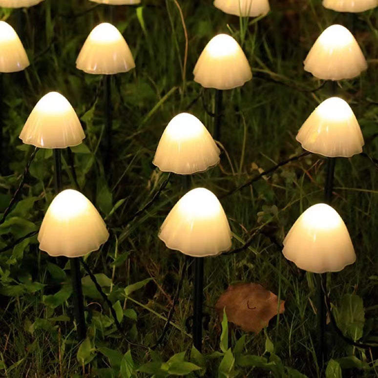 Chaîne de lampe de champignon solaire à LED extérieure