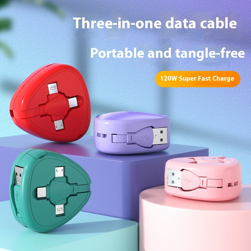Câble de charge télescopique triangulaire à trois en un