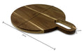 Plateau de service rond moderne en bois multi-pose avec poignée - parfait pour le breakf