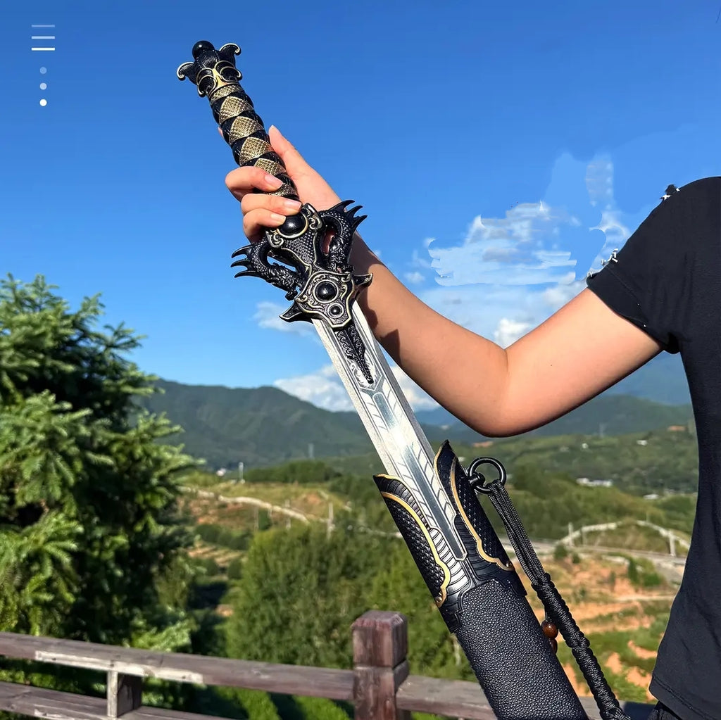 Black Mofeng Sword de Longquan City Une pièce haute en acier manganèse
