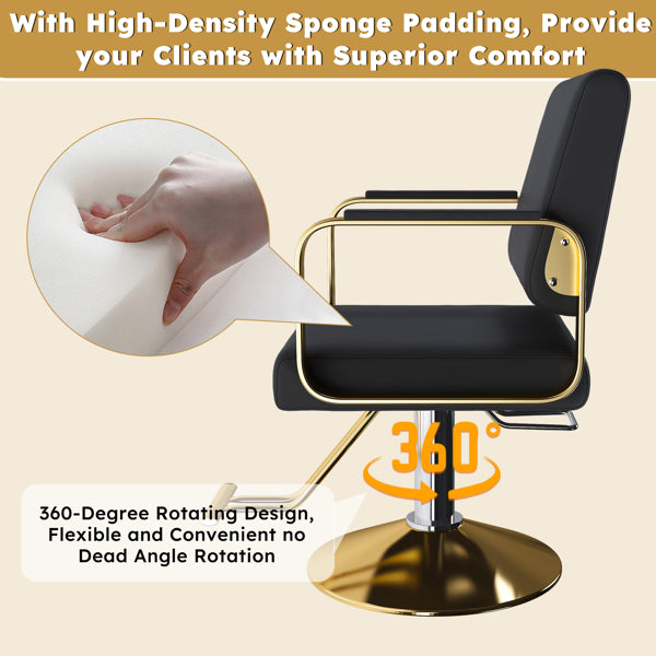 Chaise Hydraulique Salon - Chaise Styliste de Barber pivotante à 360° avec pompe