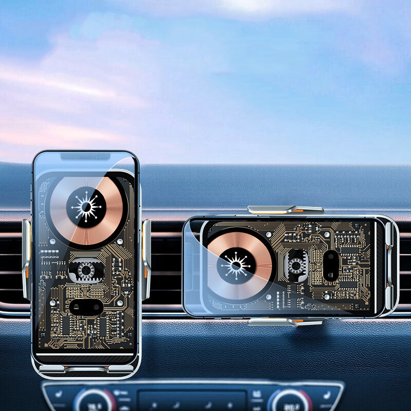 Chargeur sans fil Automatic Induction Air Outlet Car Support de téléphone à bord