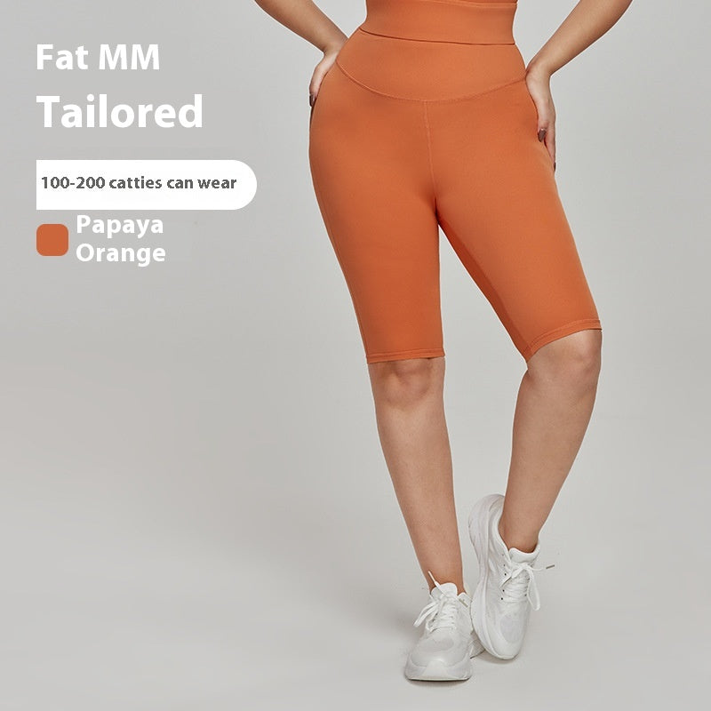 Nylon Plus Taille Short sportif Haute taille