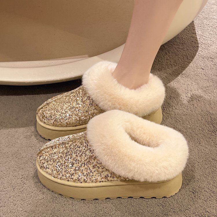 Bottes de neige doublées en polaire pour femmes plus de taille
