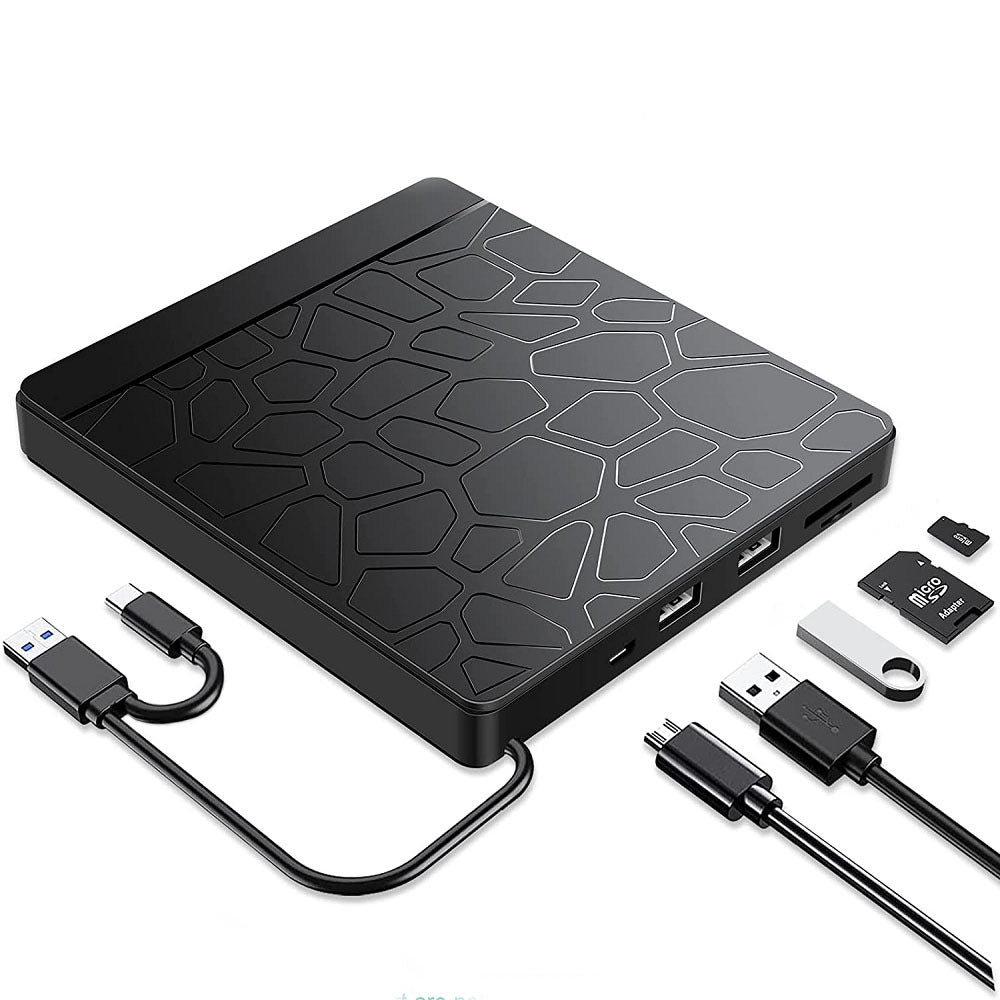 5-en-1 Multi-fonctions External Optical Drive Notebook Computer Recording Machine Plug-in E