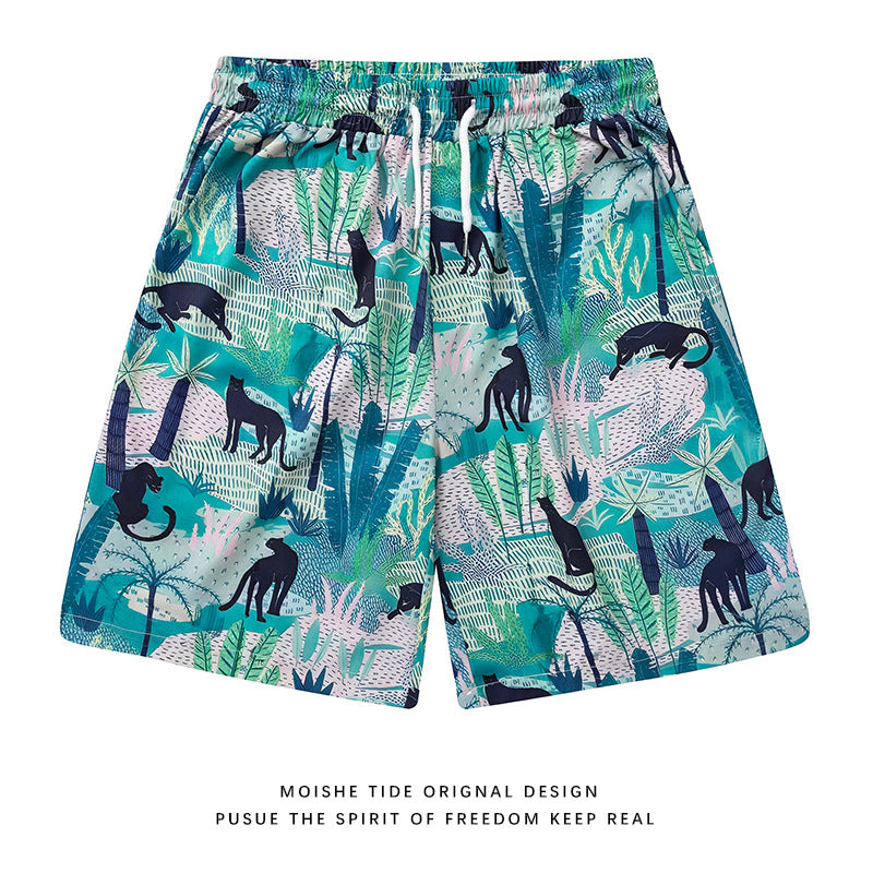 Homme S Casual Beach Short avec toute l'impression florale