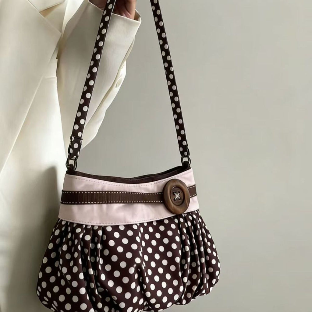 Sac sous-armure à bouton en bois Retro Polka-dot