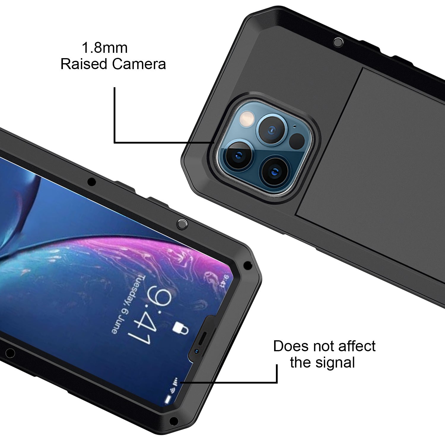 Cas de téléphone en métal de style créatif