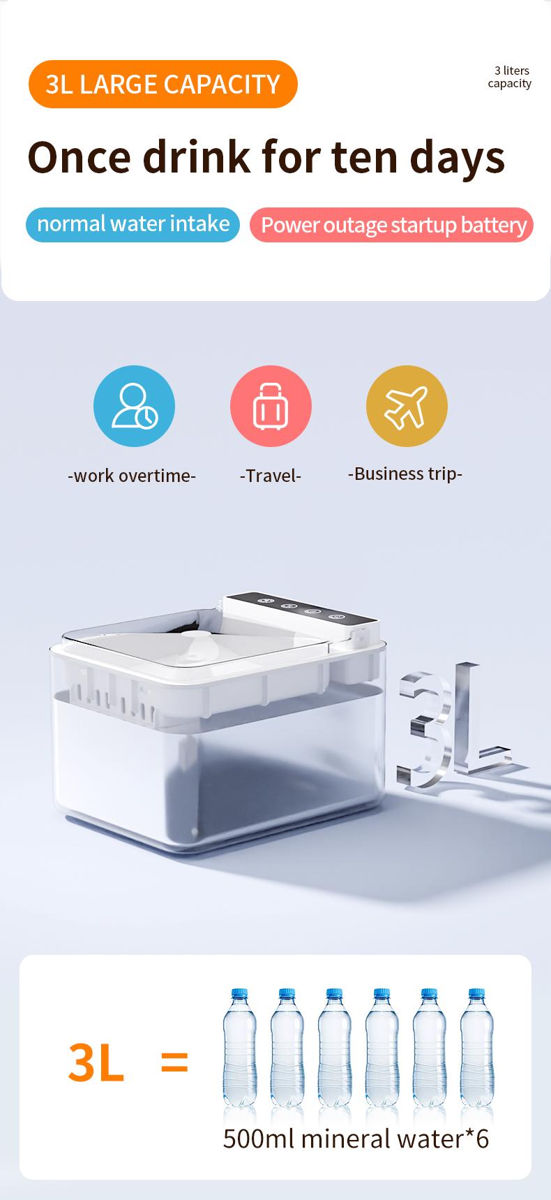 Batterie de recharge sans fil alimentée 304 en acier inoxydable Cat Induction automatique Pet Water Fou