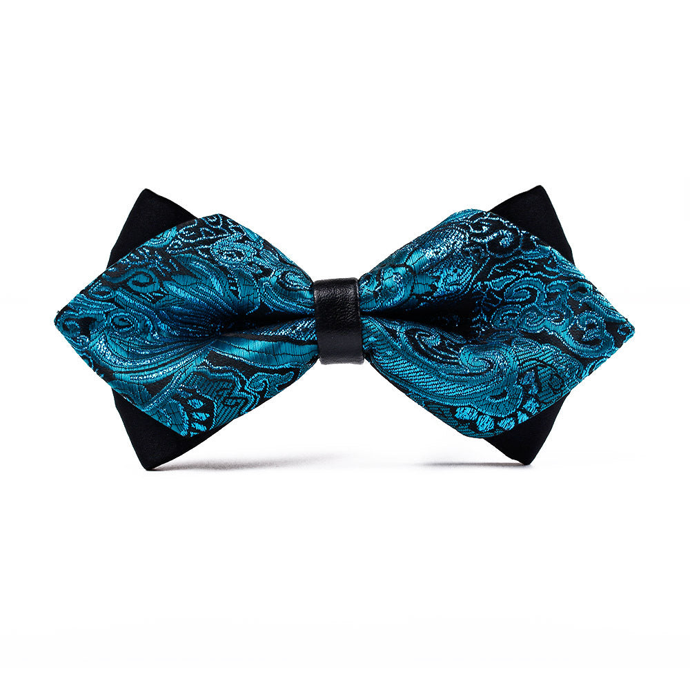Polyester hommes pointu Bow Tie Gold brillant en soie Flash