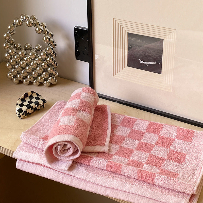 Parent-enfant Grille de tableau d'échecs Serviettes de coton teintes en fil