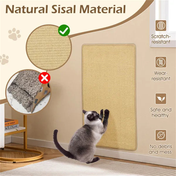 2-Pack 32"x20" Natural Sisal Cat Scratching Mats