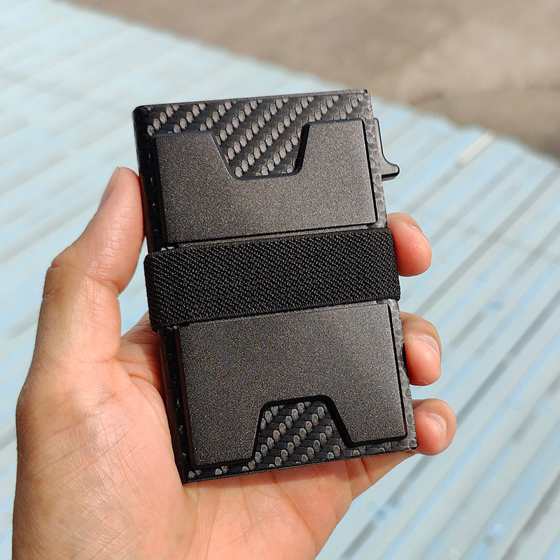 Support de carte de portefeuille en alliage d'aluminium magnétique RFID pour hommes