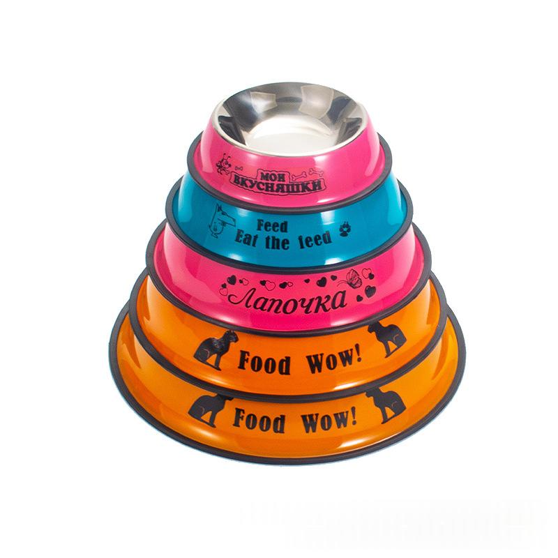 Tip-proof Non-slip Pet Supplies en acier inoxydable Dog Bowl et Cat Bowl