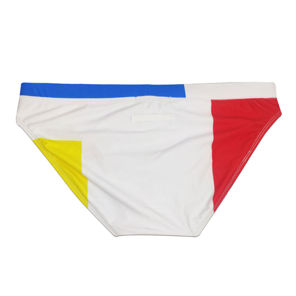 Arrivée Hommes Imprimé Contraste Couleur Petits slips Natation Trunks Close-fiting Low Waist