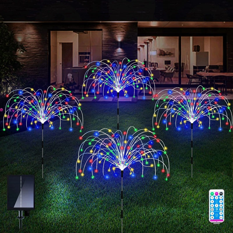 Solar Fireworks Lampe Faites glisser une sortie de pelouse imperméable