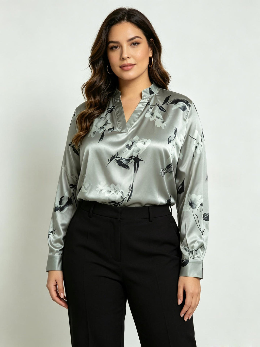 Blouse à manches longues pour femmes convenant au bureau et au transport