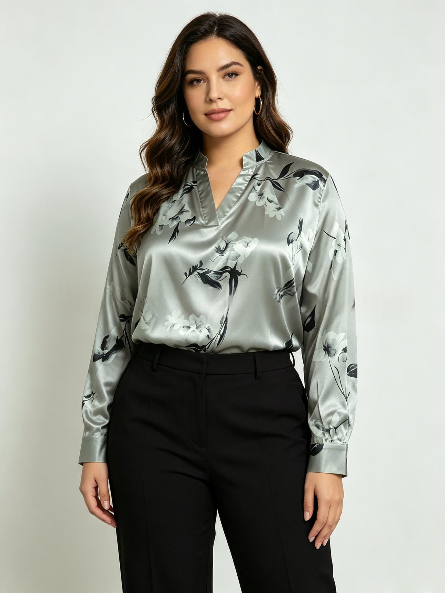 Blouse à manches longues pour femmes convenant au bureau et au transport