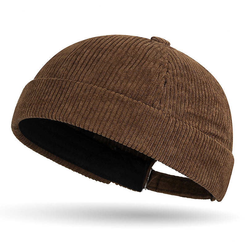 Chapeau de seau Corduroy Corduroy de couleur solide d'automne et d'hiver