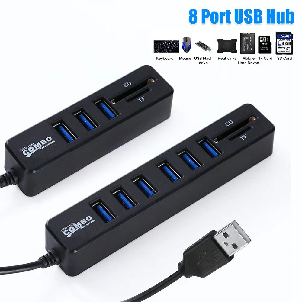 1 M USB déconcentrateur ligne HUB COMBO HUB lecteur de carte TFSD 6 Plus 2