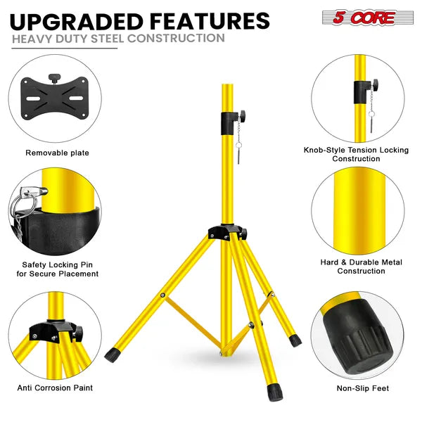5 Core haut-parleur stand paire réglable 31 à 54" PA DJ trépied stands poids lourd W 35mm Inser