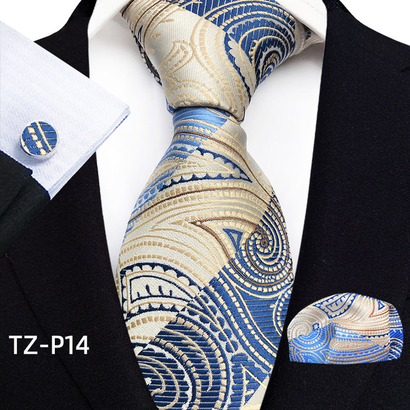 Mens Plaid formal Tie Pocket Square et Cufflinks Ensemble de trois pièces