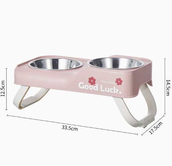 Bol d'alimentation en acier inoxydable pliable à double bol