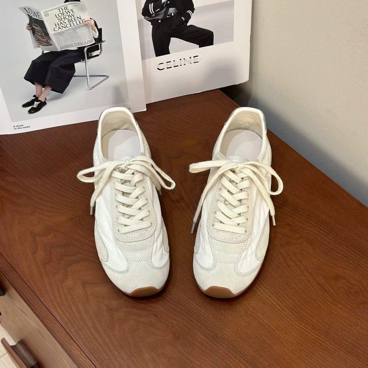 Femmes Retro Suede Dexter Sneakers Avocat panneau vert Splicing orteil rond plat Gum caoutchouc S
