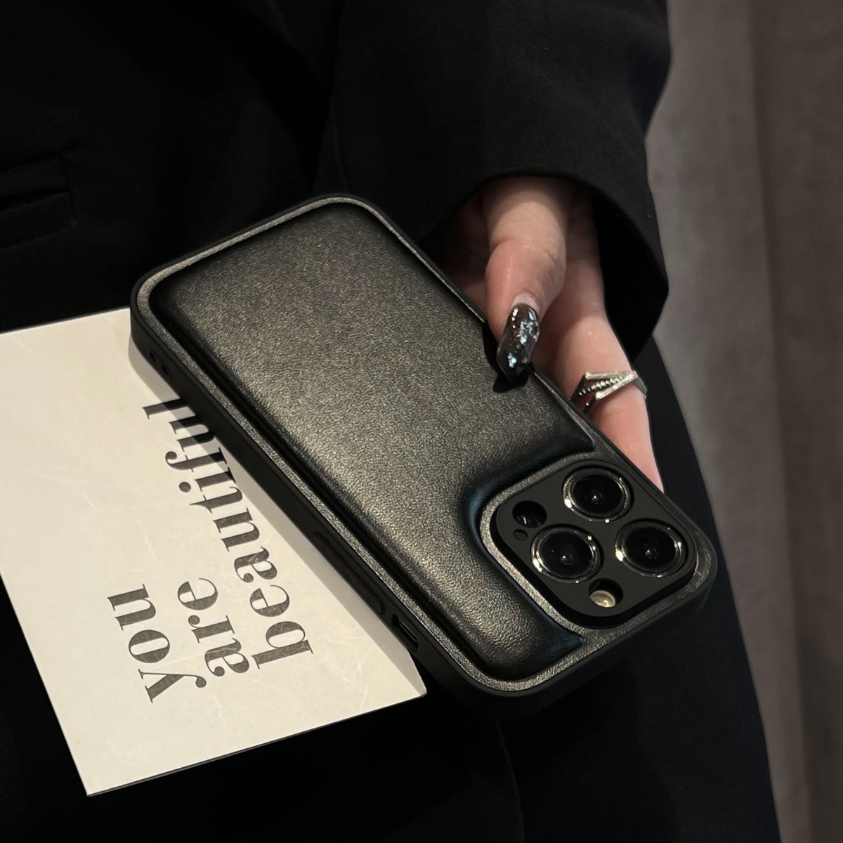 Etui de téléphone en cuir en automne et hiver doux pain