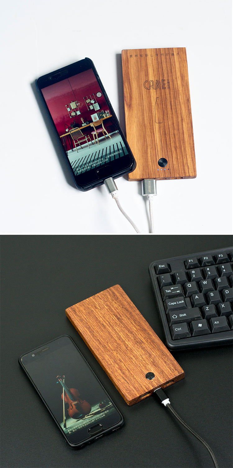 Banque de puissance mobile pour téléphone artisanal en bois