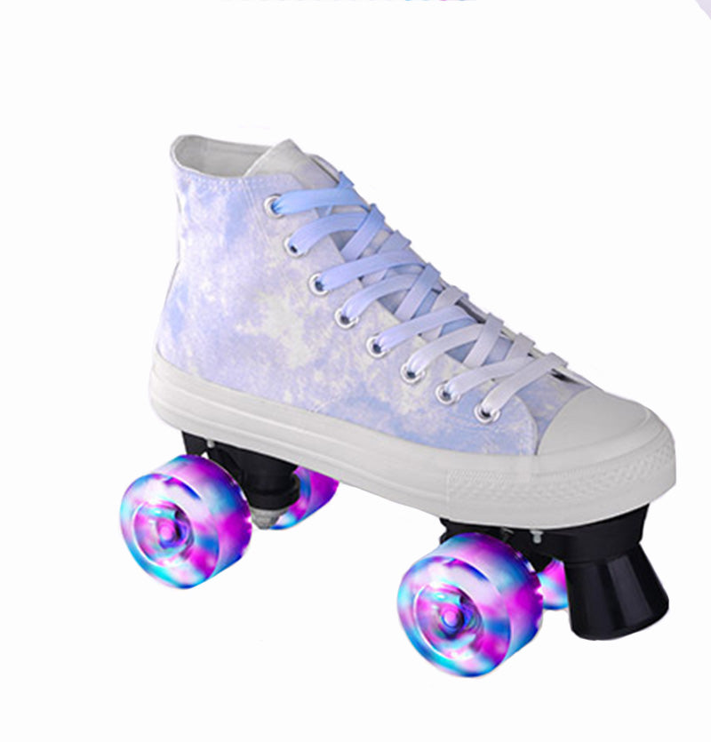 Camouflage Toile Patins Double Rang à quatre roues Adulte