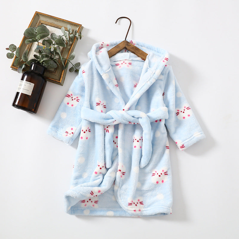 Enfants Vêtements Maison Vêtements Flannel Hommes Femmes Hoodie Coral Velvet Robe de nuit