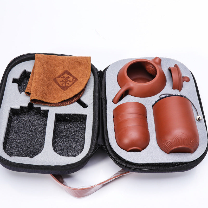 Ensemble de thé de voyage en céramique portable avec théière en céramique Yixing