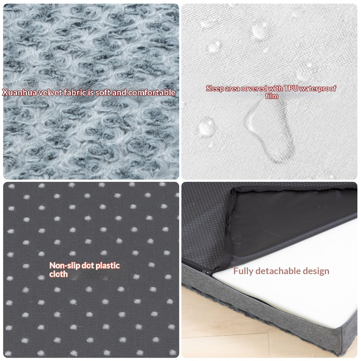 Tapis de lit de chien chaud quatre saisons